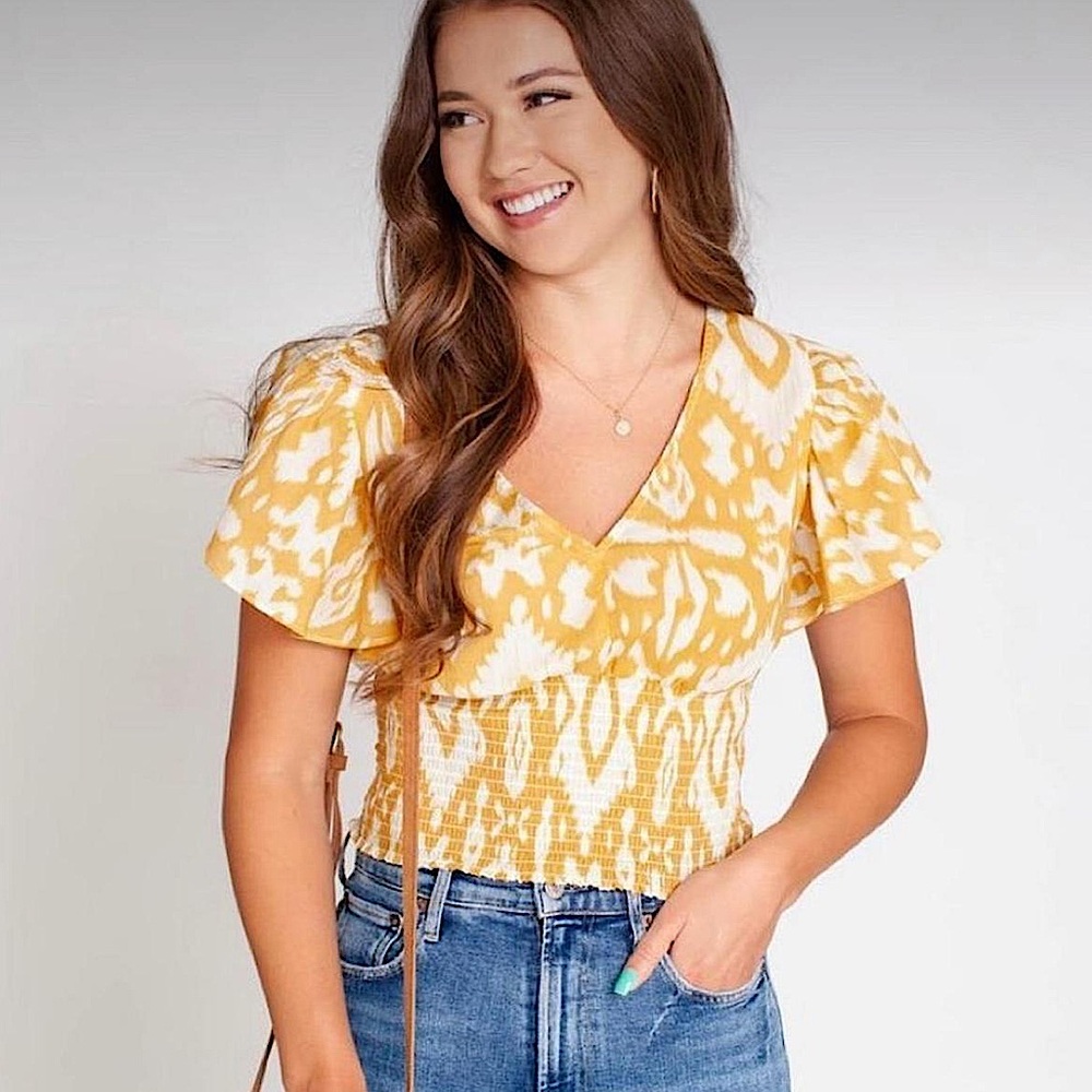 NEW Smocked Cropped Blouse